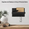 Wall Mounted Key Holder for Entryway Decorative Wall Shelf with Hooks Holds Key Rings Dog Leash Wallet Purse Wood Key Hanger 2