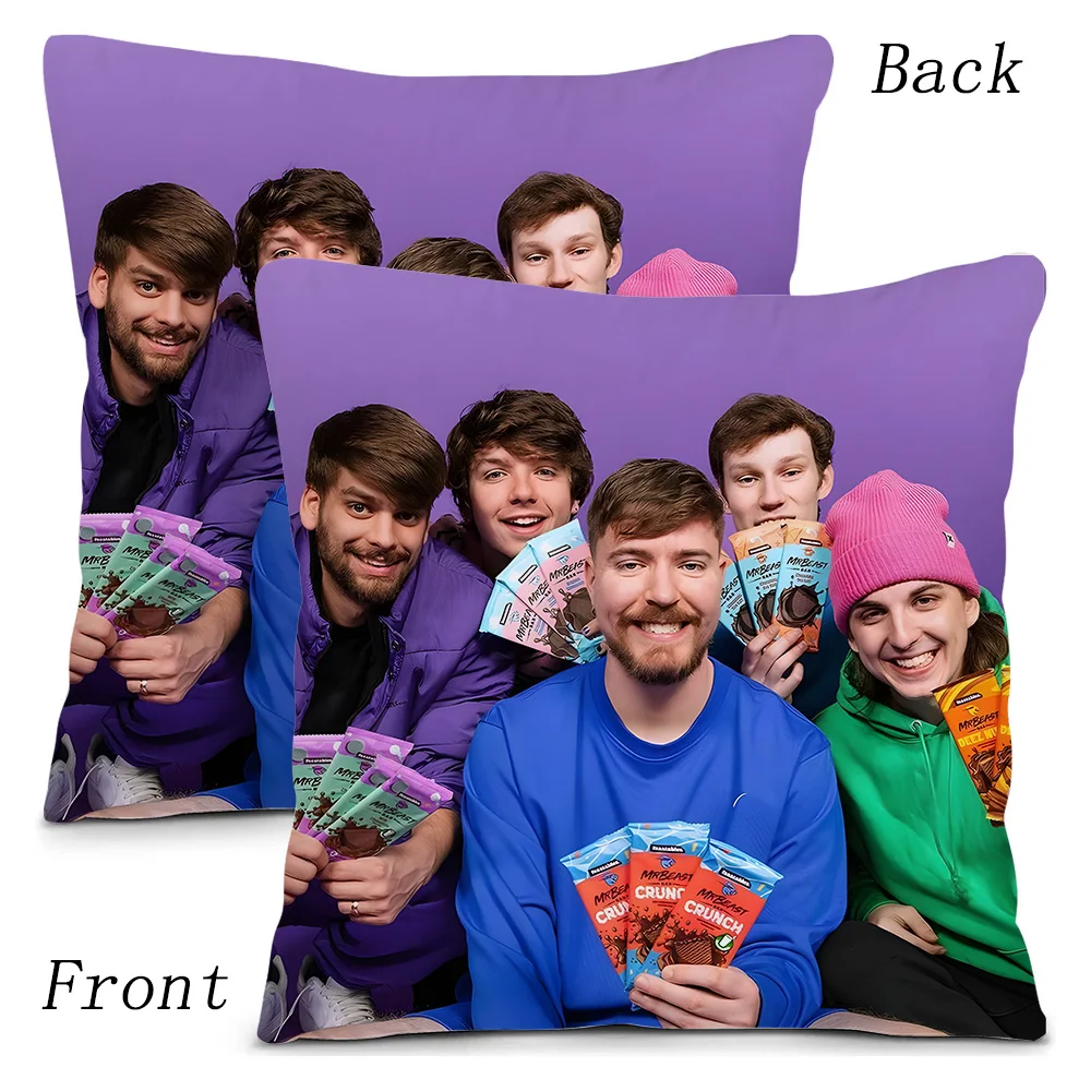 Mr Gaming Beast Game Square Pillow Covers Cartoon Sofa Decorative Home Double-sided Printing Short Plush Cute Cushion Cover 4