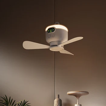 Hanging Fan Battery Operated Camping Fan with Remote Control Ceiling Fan with Light 3 Wind Speed for Emergency Survival 1