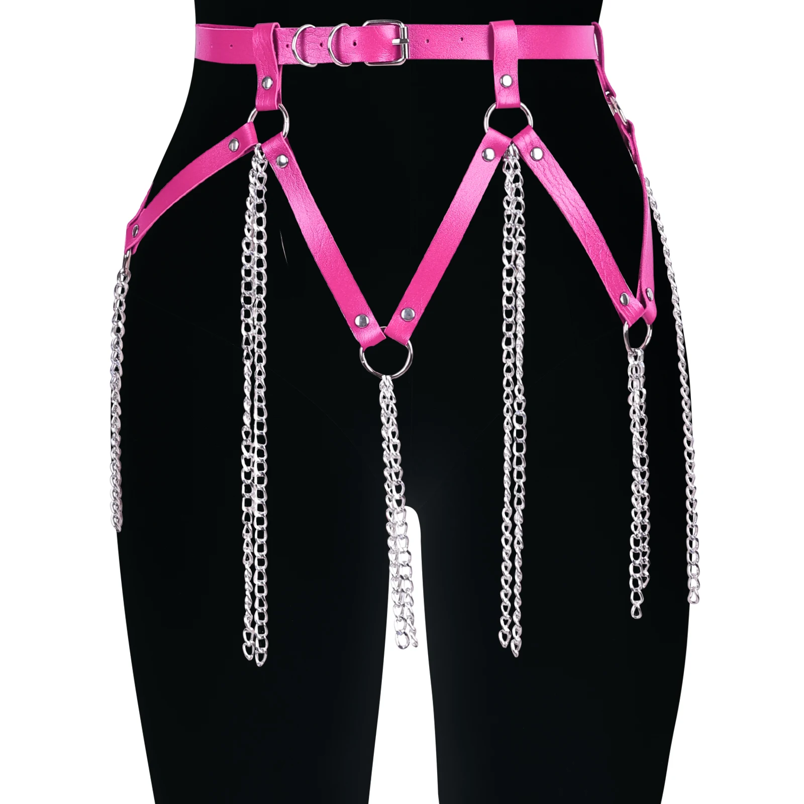 

Женский ремень в готическом стиле, эксклюзивные аксессуары в стиле панк и хиан, кожаные Подвязки для костюма