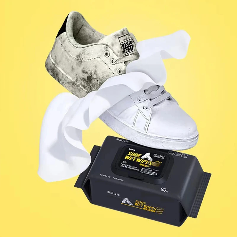 80-Count Professional Shoe Wet Wipes - Portable and Effective On-the-Go Cleaning Kit for All Footwear