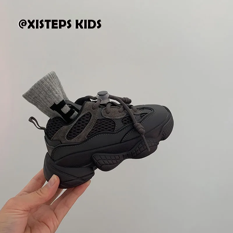 

High Fashion Children Girls Boys Clunky Sneakers Grey Black Breathable Sport Shoes Sapatos Infantil toddler boy Running shoes