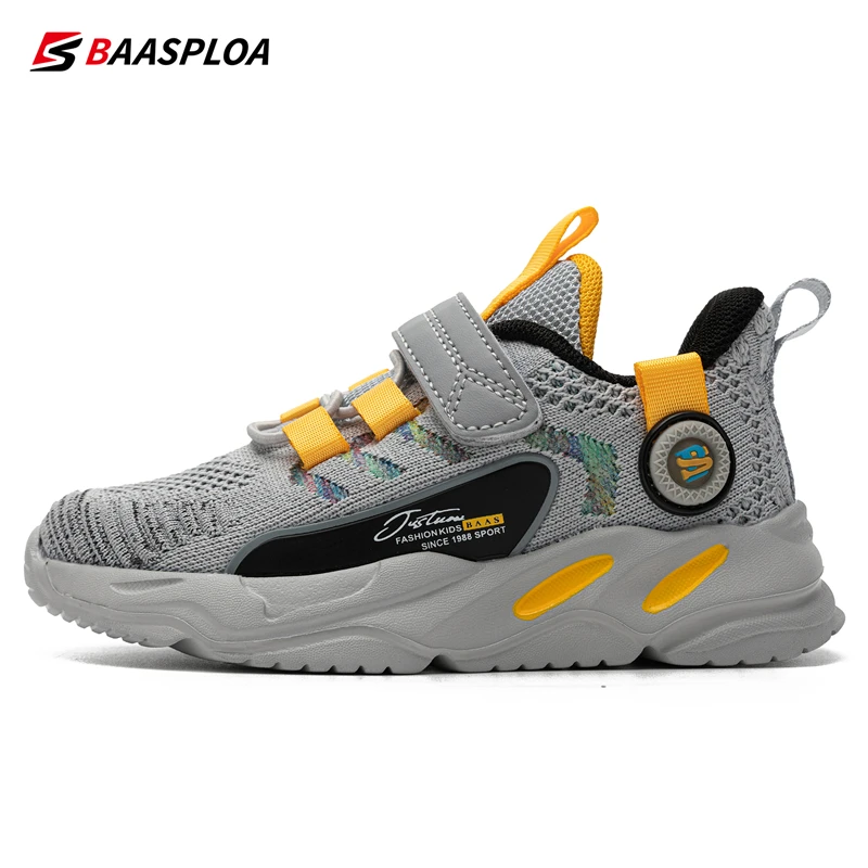 Baasploa Children Sneakers for Boys Girls Led Light Luminous Shoes with Mesh Cloth Breathable Running Sneakers Walking Sneakers