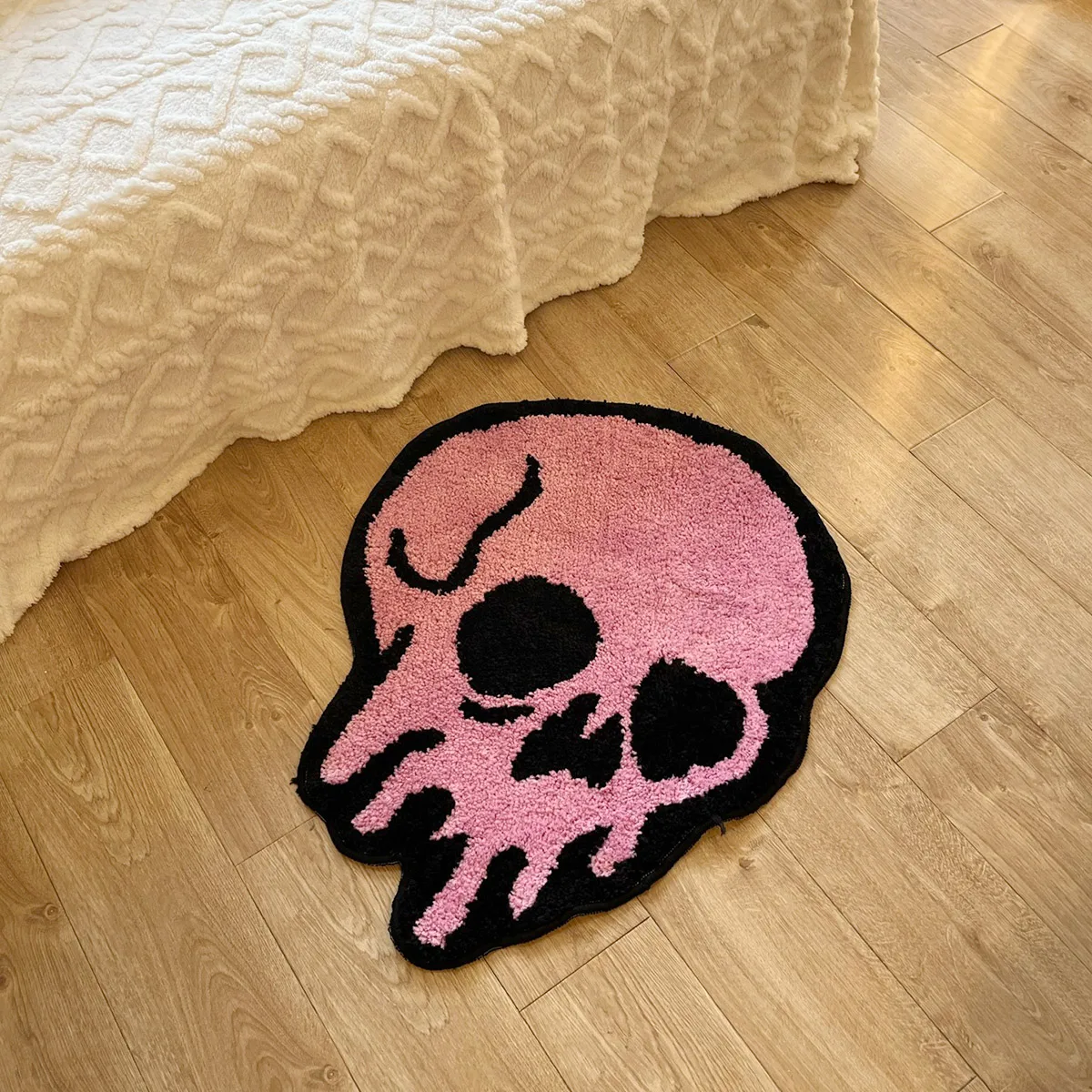 Pink Melted Skull Tufted Rug