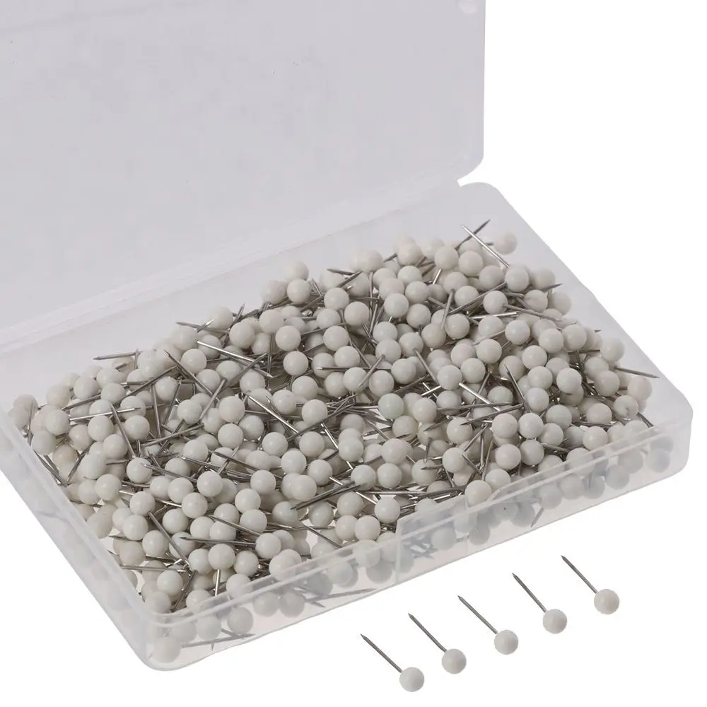 500PCS Round Head Push Pins for Bulletin Board 1/8-Inch Cork Board Tacks Plastic Map Tacks push pins