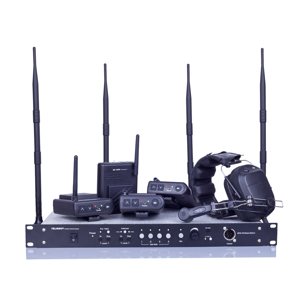 TELIKOU MDS-400 | 2.4Ghz Wireless Intercom Economical Package 4 Users Full Duplex Digital