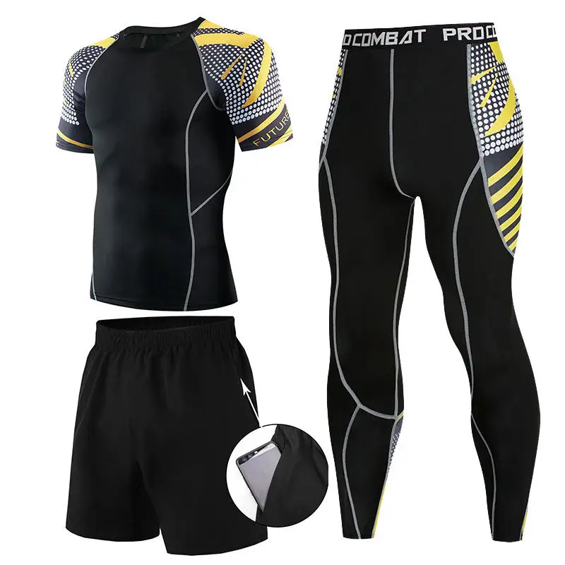 Men's Muay Thai Men MMA Kickboxing Sport Suit BJJ Rashguard T Shirts Rash Guard Fitness Tracksuit Boxing Jersey Running Set 61