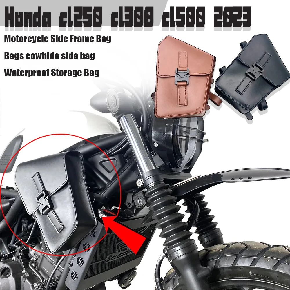 

For Honda cl250 cl300 cl500 2023 New Motorcycle Side Frame Bag Bags cowhide side bag Waterproof Storage Bag