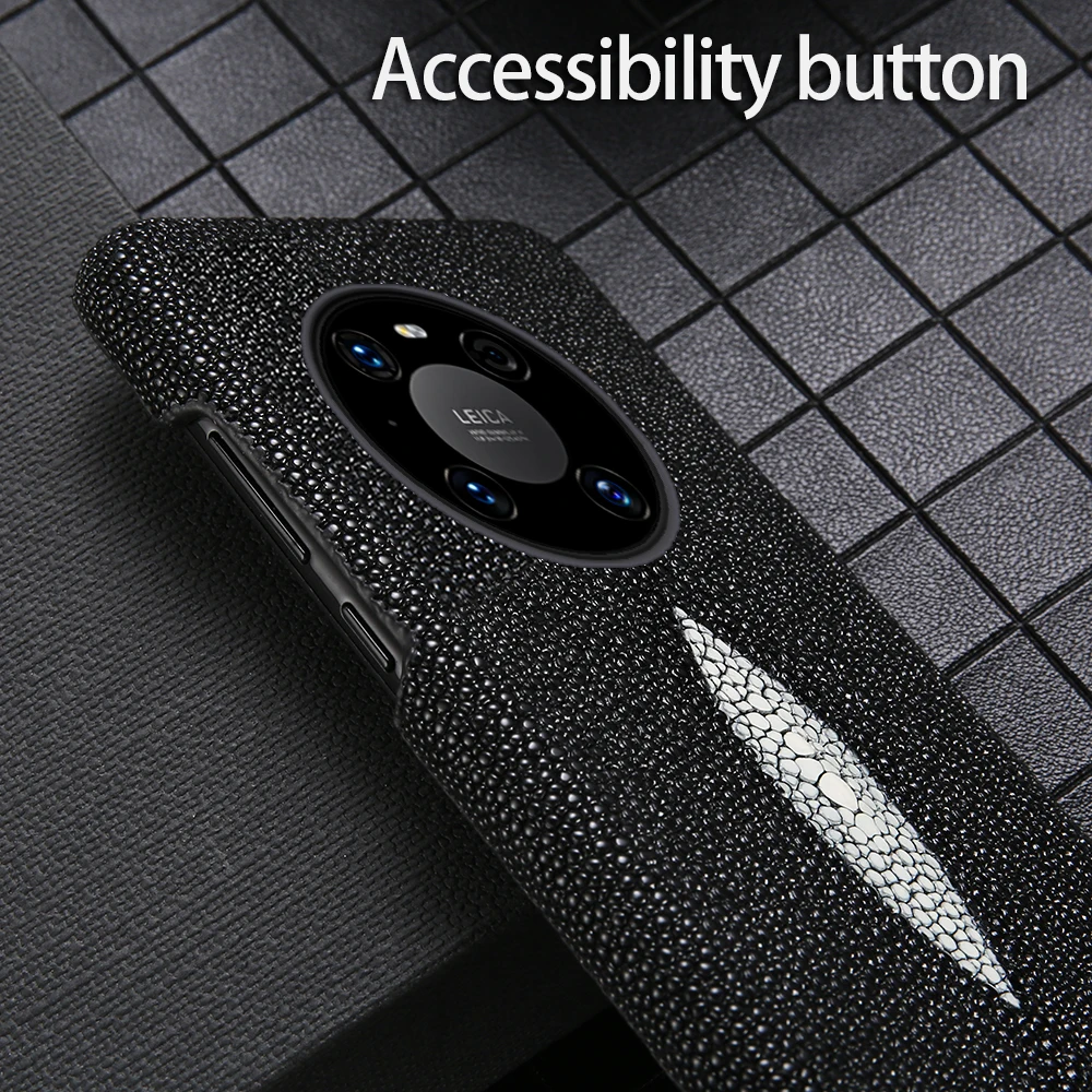 Premium Genuine Stingray Leather Phone Case - Elegant and Durable Design