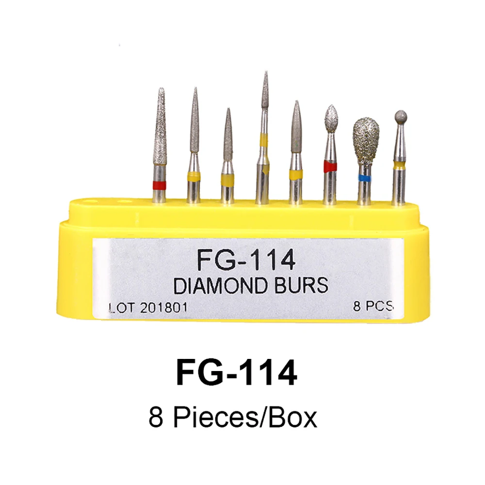 10 Fraises Diamantées Dentaires FG Pour Composite/polissage - Jaune - Pour Pièce à Main Haute Vitesse - Neuf