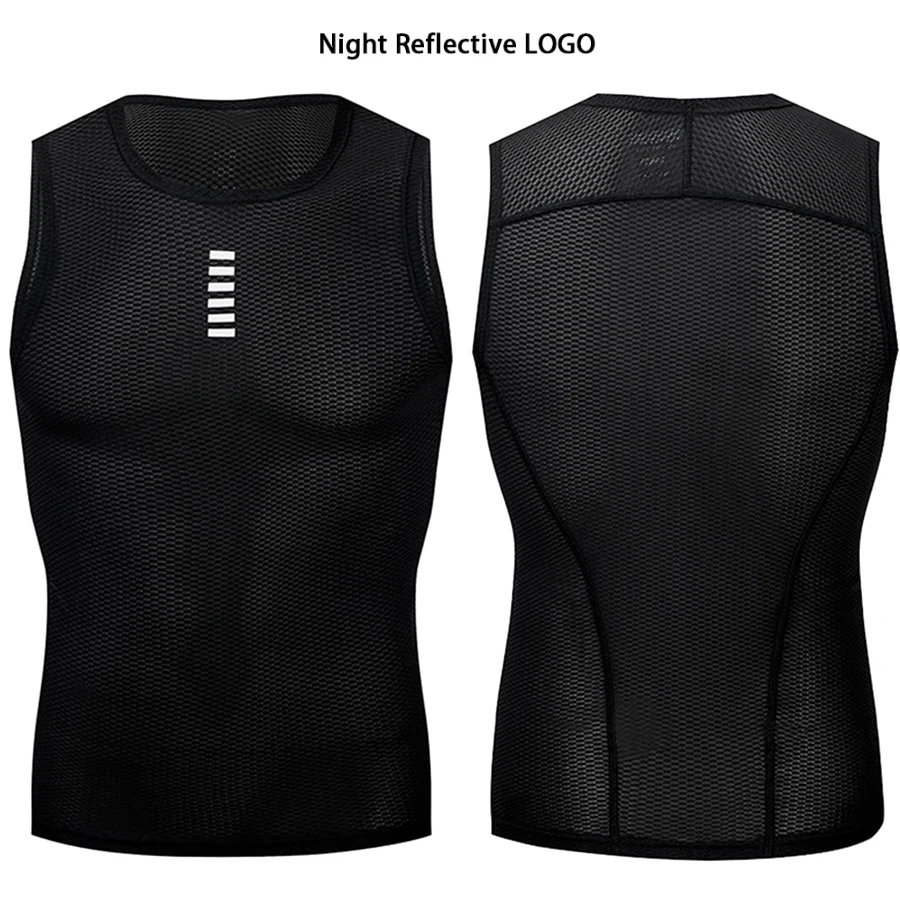Cycling Underwear Sport Base Layer White Cycling Jersey Reflective Vest Men Undershirt Quick Dry Elastici Vest Road Bike Jersey 2