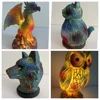 Resin Stained Glass Animal Table Light Night Light Owl Horse Rooster Elephant Table Lamp For Living Room Home Bedroom Decoration 6