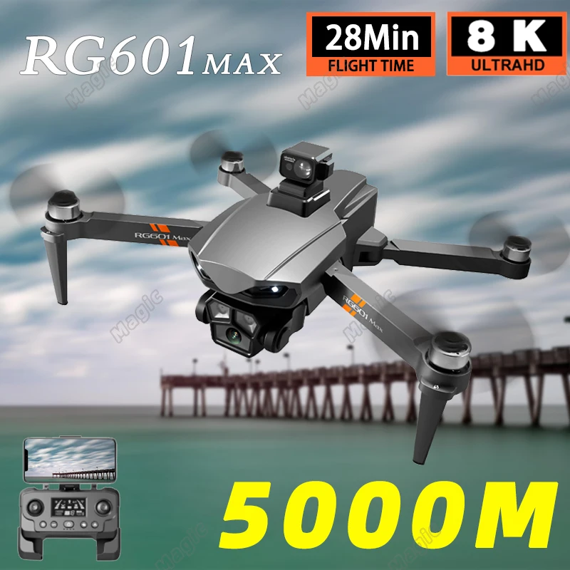 RG601 Max 전문가용 드론, 8K HD 카메라 안테나, Fpv 5G, Gps Optische Stroom, Opvouwbare 드론, Dubbele Wifi 전문가용 Grote Maat