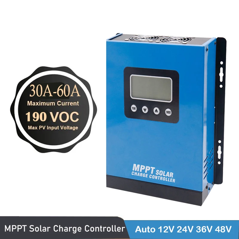 

190VDC 12V 24V 48V MPPT Solar Panel System Controller 60A 50A 40A 30A PV Charging Regulator For lifepo4 Lithium GEL Lead Acid