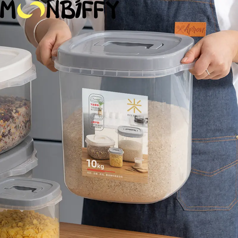 10kg Large Flour Cereal Container Airtight Rice Bean Dispenser Food Storage  Case