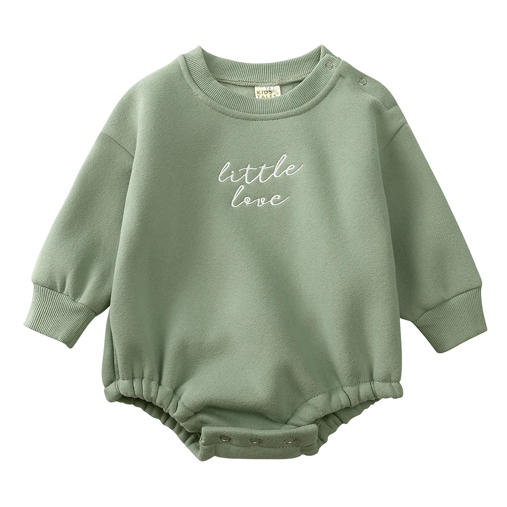 2026 Herbst Unisex Babykleidung Langarm Babystrampler Jungen Mädchen Schlafanzüge Buchstaben-Stickerei Sweatshirt Kleinkind-Overalls – Detail 2