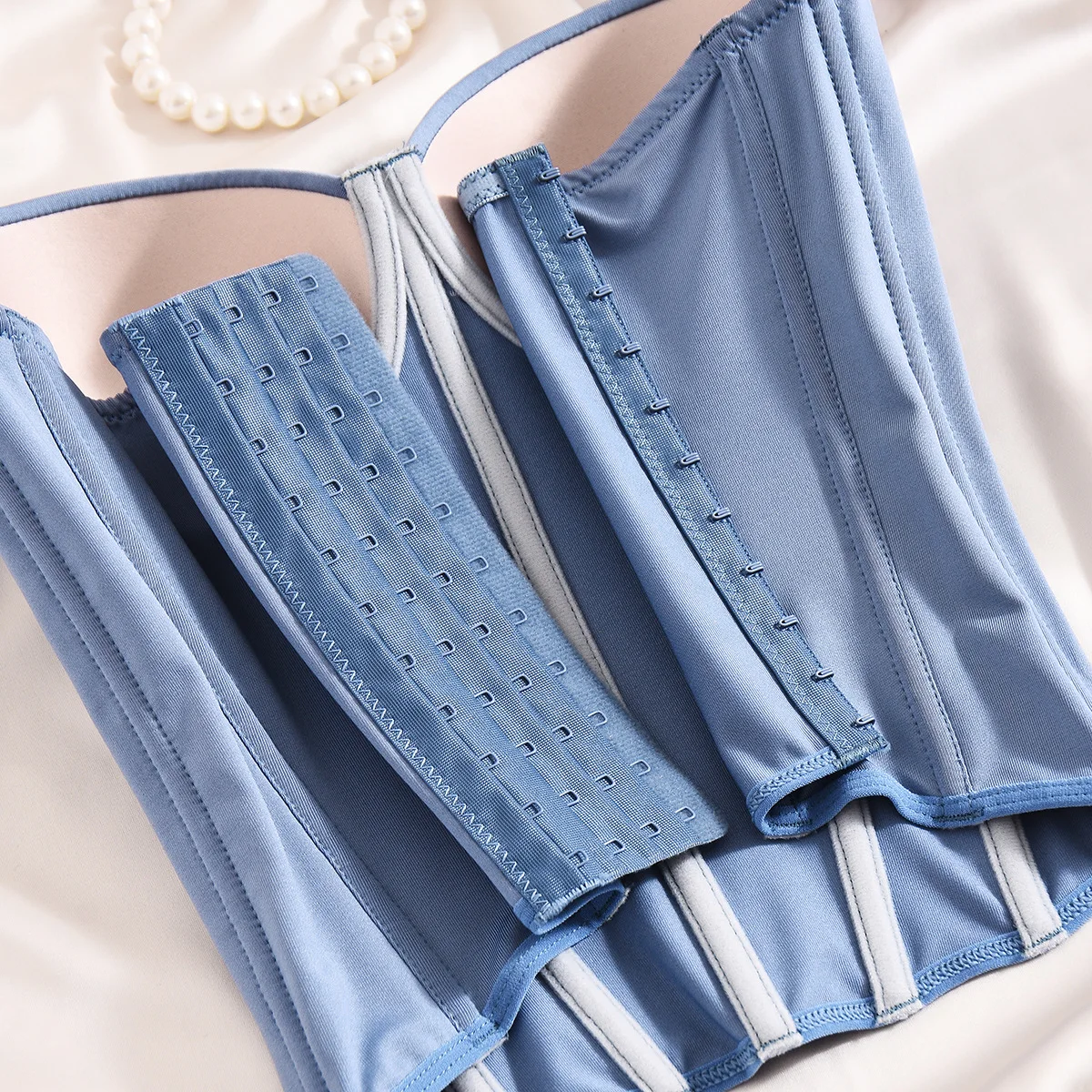 Damen Kurzes Overbust-Korsett-Top Einfarbiges Crop-Top Bauchkontrolle Shapewear Schlankheits-Bodyshaper Stahlknochen-Bustier-Weste – Detail 7