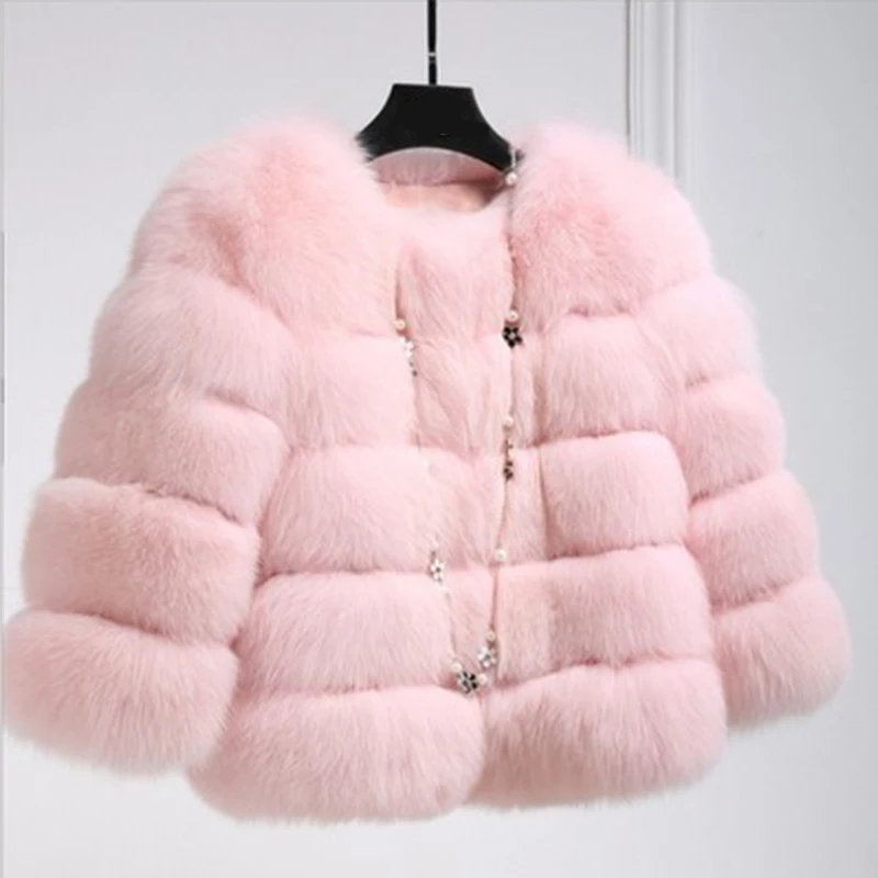 Rimocy Plus Size 4XL Faux Fur Coat Women 2021 Winter High Quality Thicken Warm Jackets Woman Long Sleeve Cropped Fur Coats Lady maxi puffer coat Coats & Jackets