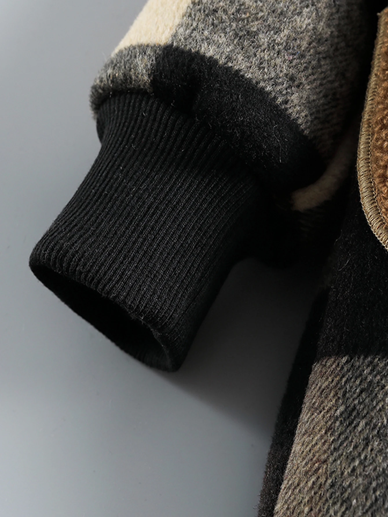 아동복 남아 체크무늬 후드 중간 길이 봄, 가을 재킷, 가을, 겨울 오픈 프론트 아우터, 편안한 라글란 소매, 일체형 플리스 재킷