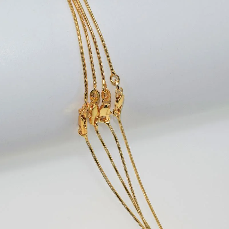 High Quality 16-30Inch Fashion Jewelry Yellow GOLD Snake Chain