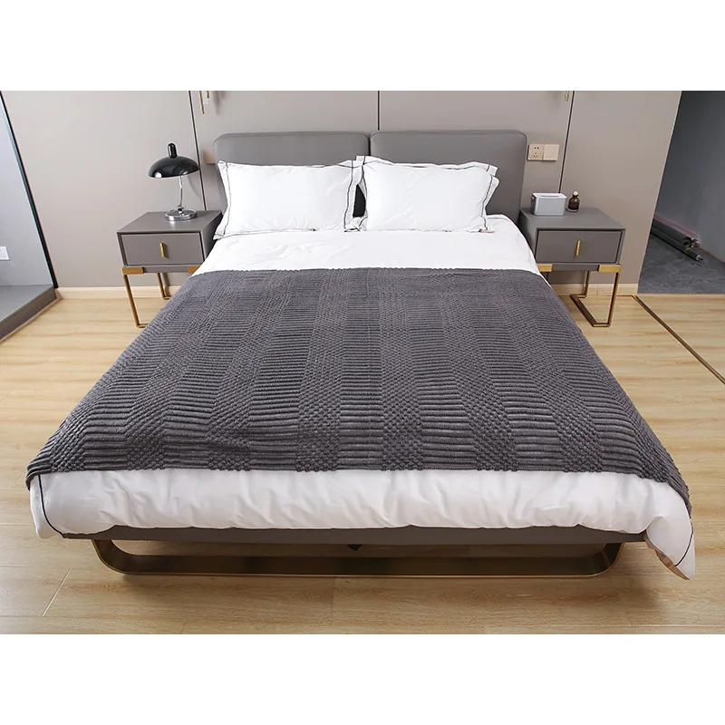 Sofa Blanket Solid Color Air Conditioning Blanket Light Luxury Style Cover Blanket Office Nap Blanket Spring and Summer