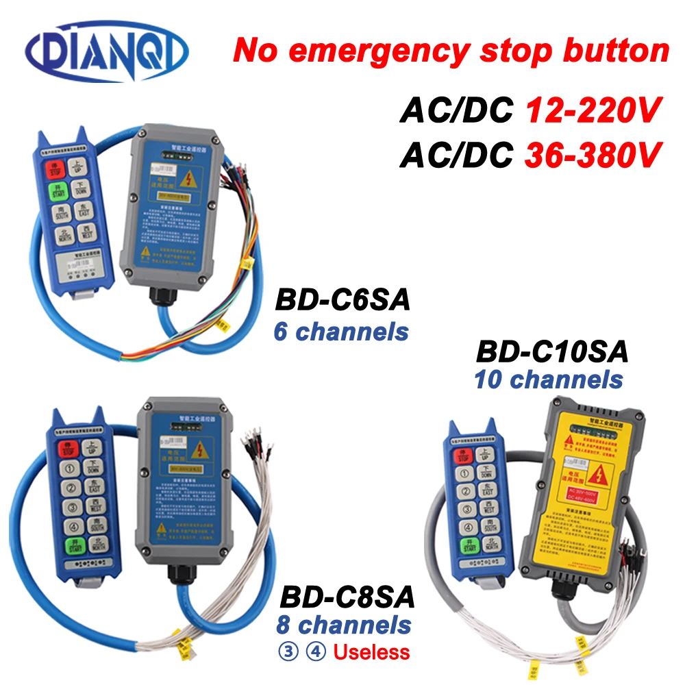 

BD-C6SA BD-C8SA BD-C10SA Industrial Remote Control elevator Hoist Crane AC/DC 36-380V 12-220V Wireless Micro Switches
