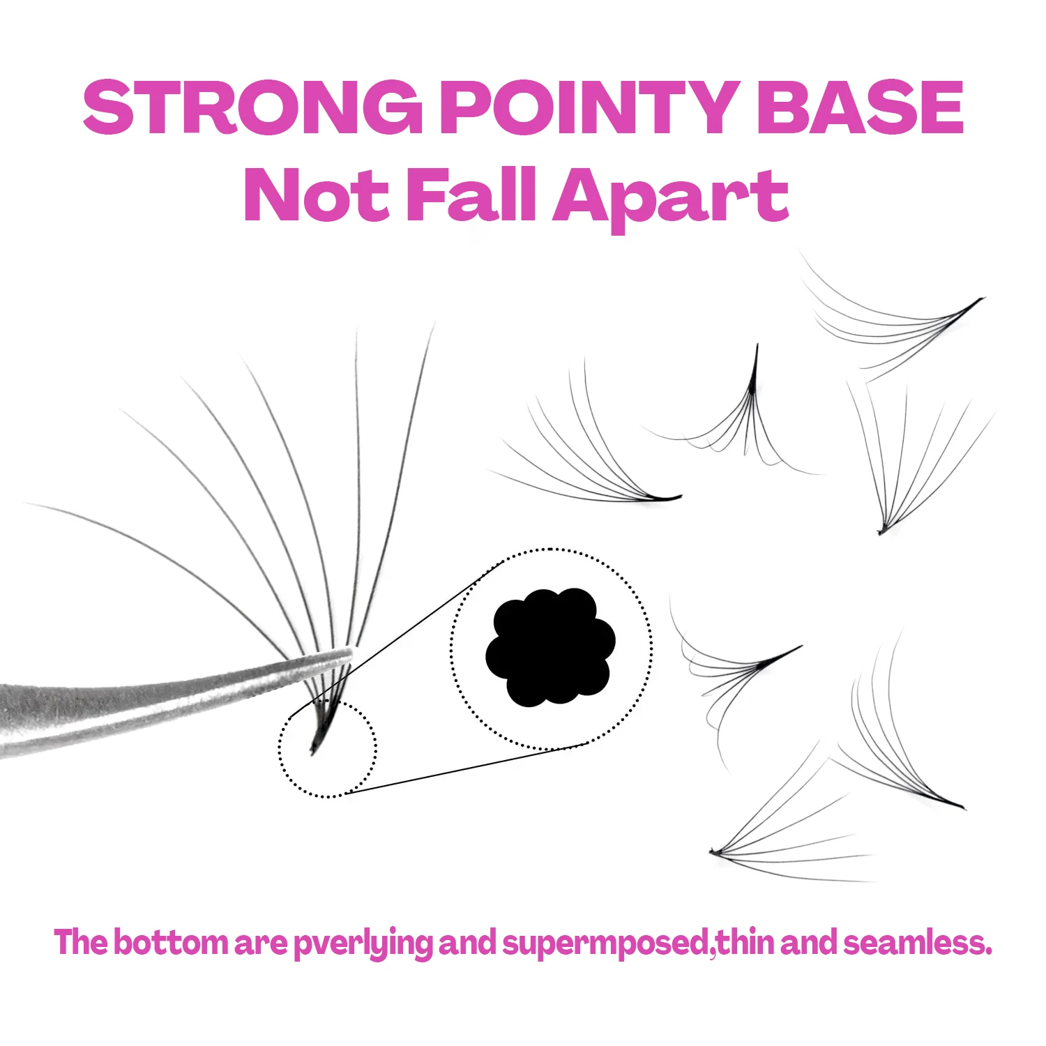 Description Picture 6 of itemARTSTAR 500Fans Loose Fans Eyelash Extensions 10D 12D 14D 16D 20D Pointy Base Lashes 8-17mm Length 0.03mm Thickness Volume Lash