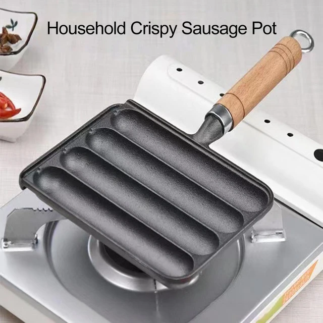 Cast Iron Sausage Pot Grilled Sausage Pan Non-stick Cast Iron Pot