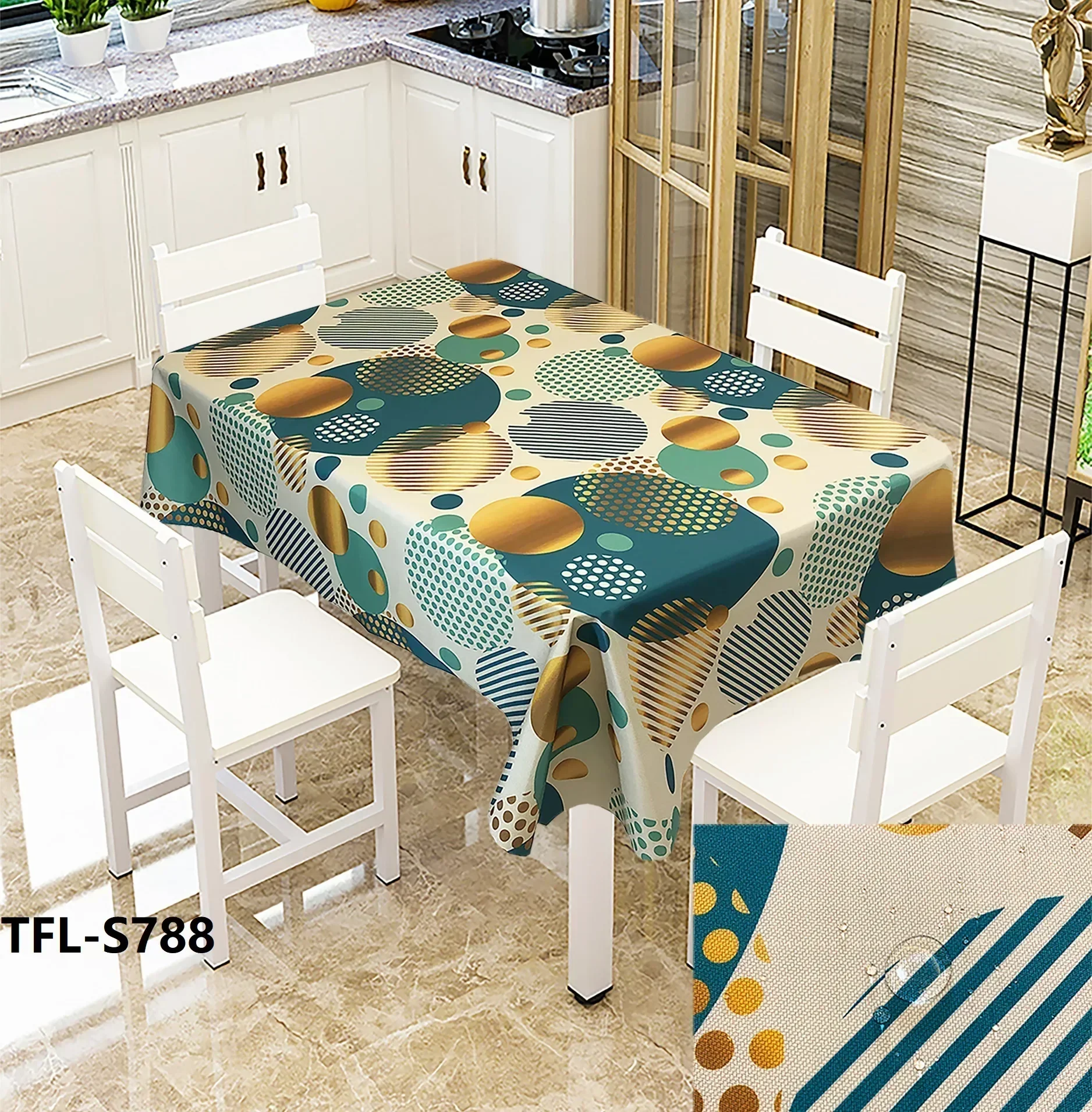 

2024 Waterproof Antifouling Creative Printing Tablecloth