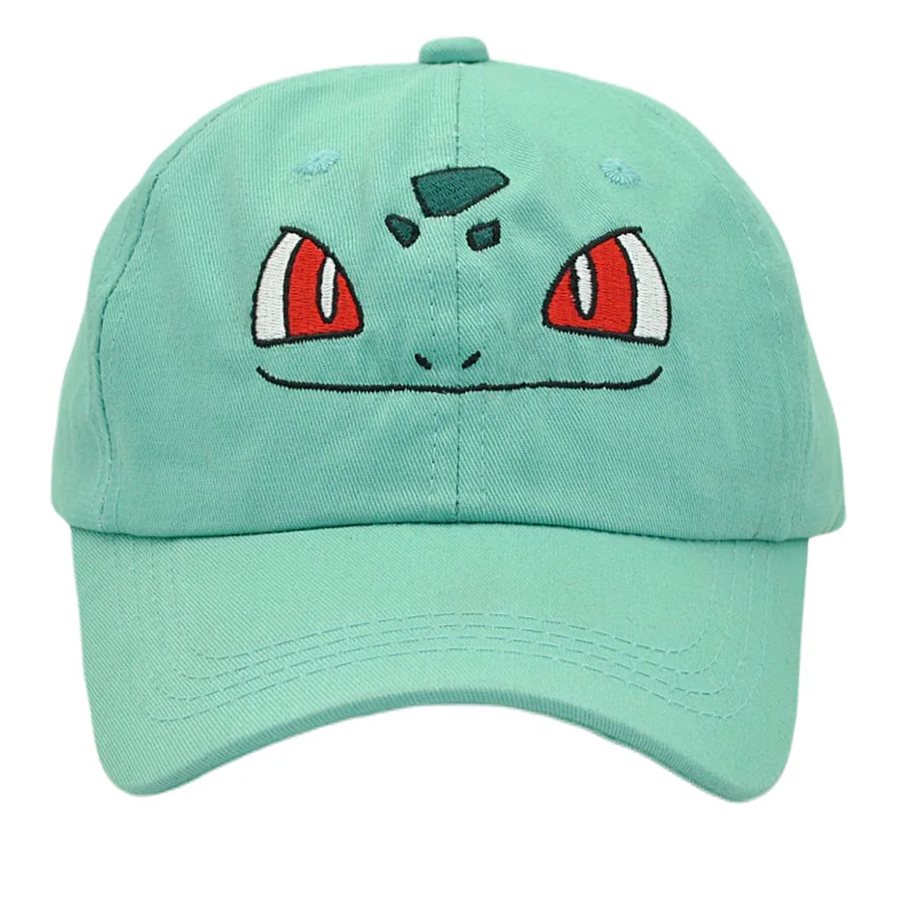 Pokemon Anime Caps: Bulbasaur and Gengar Cartoon Baseball Caps for Men and Women, Summer Cotton Sun Hat with Duck Tongue, 54-60cm