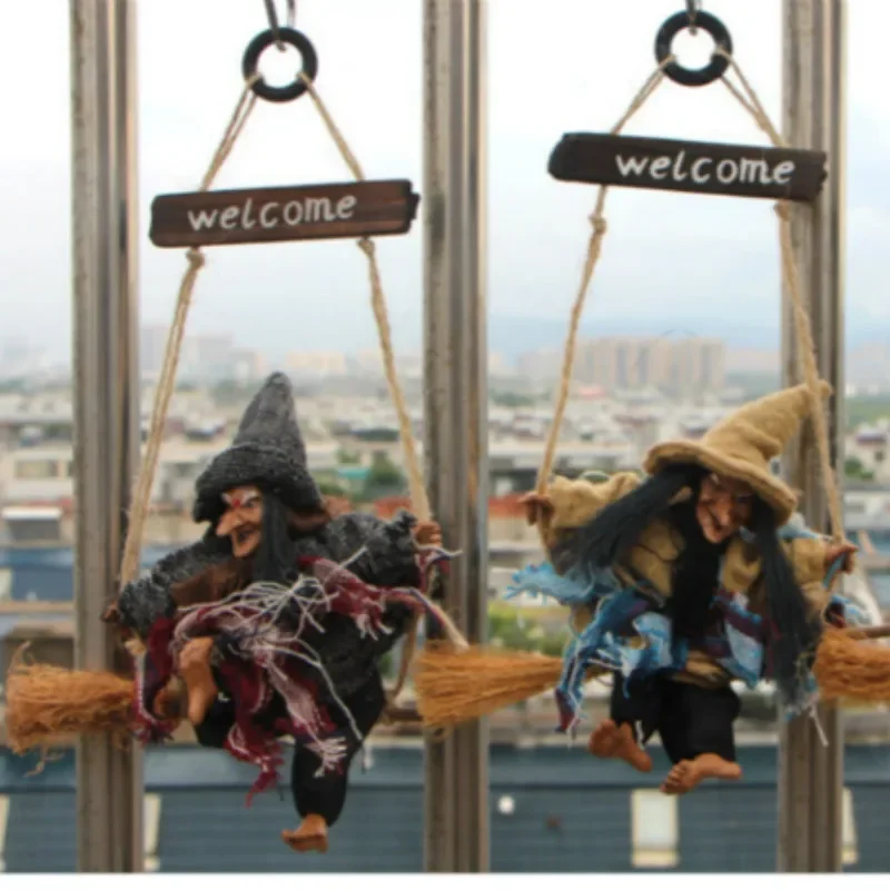 Halloween Arrangement Ghost Festival Bar Decoration Horror Realistic Horror Scary Hanging Ghost Flying Witch Pendant