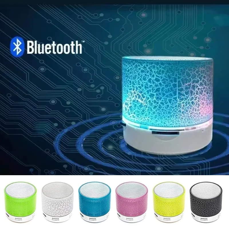Compact Wireless Bluetooth Speaker with LED Lights and Subwoofer