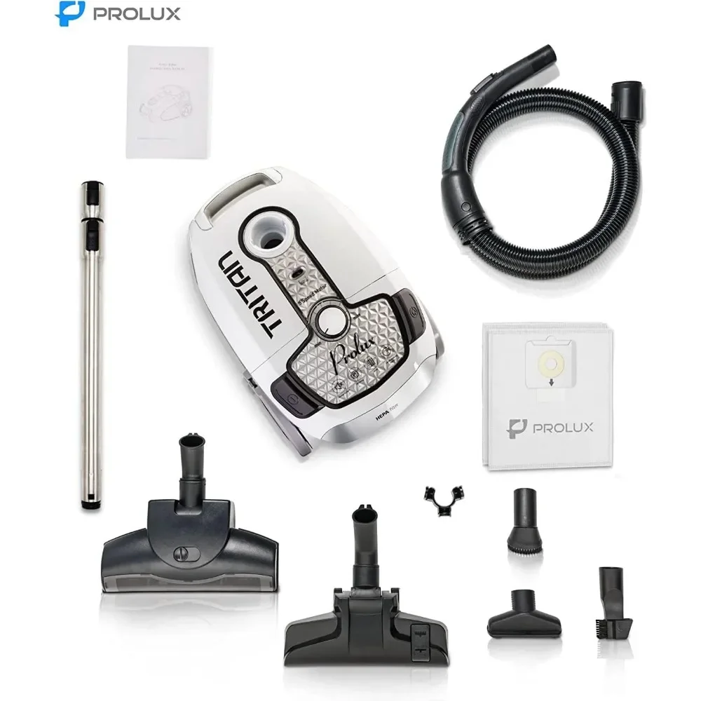 Prolux Tritan Bagged Canister Vacuum Cleaner with HEPA Filter, 5 Speed Motor, Quiet Vacuum for Pet Hair 3