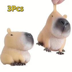 Soft Capybara Squeezing Toy - Cute Relaxing Animal Fidget for Adults, Fun Holiday Party Gifts (3Pcs)