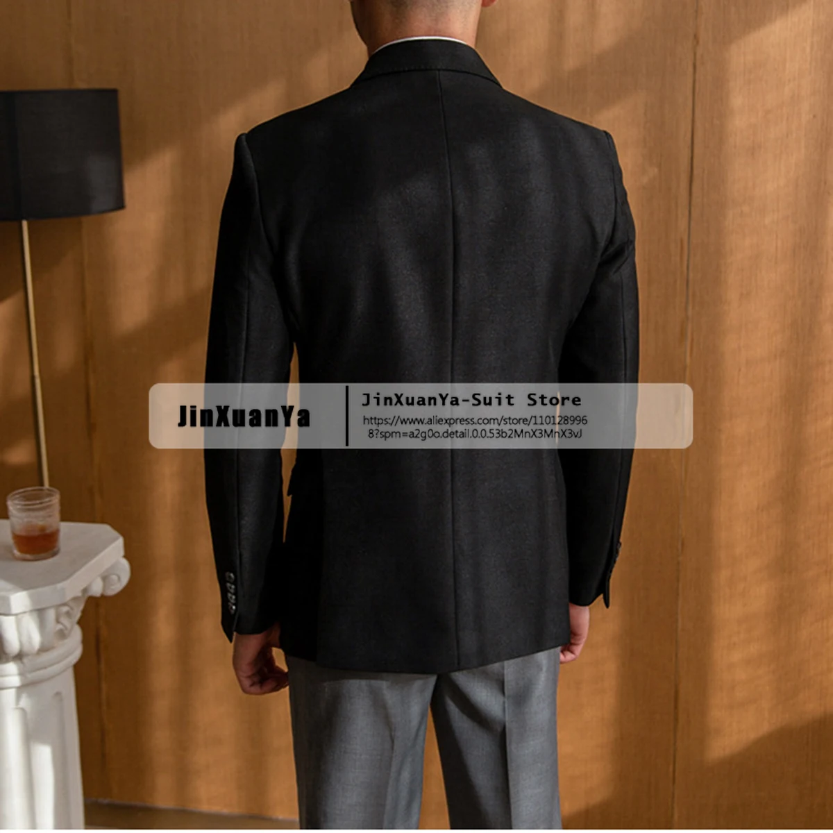 2024 Men's Blazer Tuxedos Leisure Suede Double Breasted Retro Suit Customs Self-cultivation Jackets for Wedding（Only Coat）