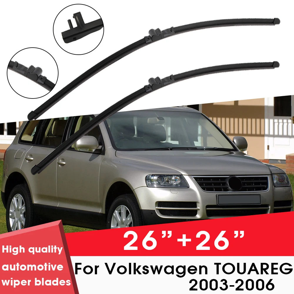 

Car Wiper Blades For Volkswagen TOUAREG 2003-2006 26"+ 26" Windshield Windscreen Clean Naturl Rubber Cars Wipers Accessories