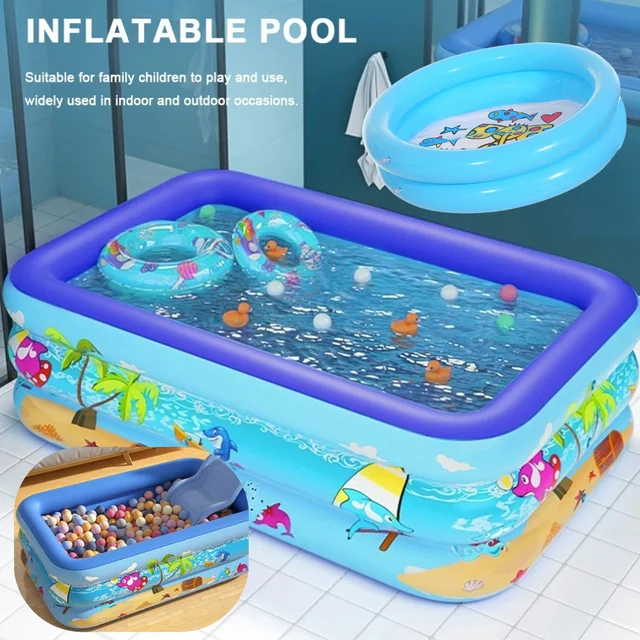 Piscine gonflable intérieure et extérieure en PVC, piscine épaisse de dessin animé pour enfants en bas âge 1
