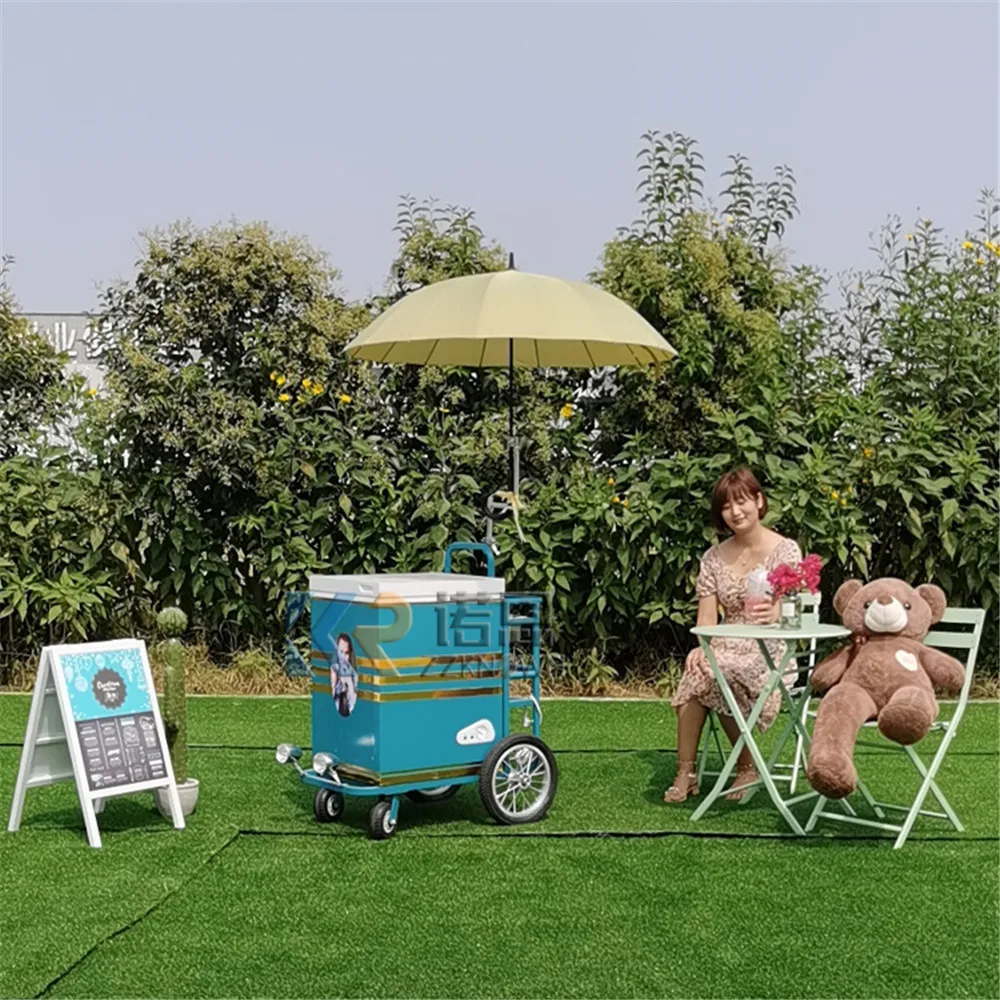 Mini chariot de présentation de glaces glacées, Commercial, de rue, italien