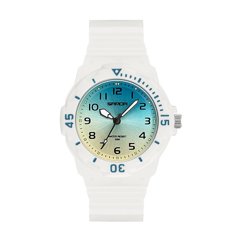UTHAI Student Watch Fashion Trend Outdoor Sports Fresh 50M Waterproof PU Soft Female Middle School Student Youth Clock Watches 5