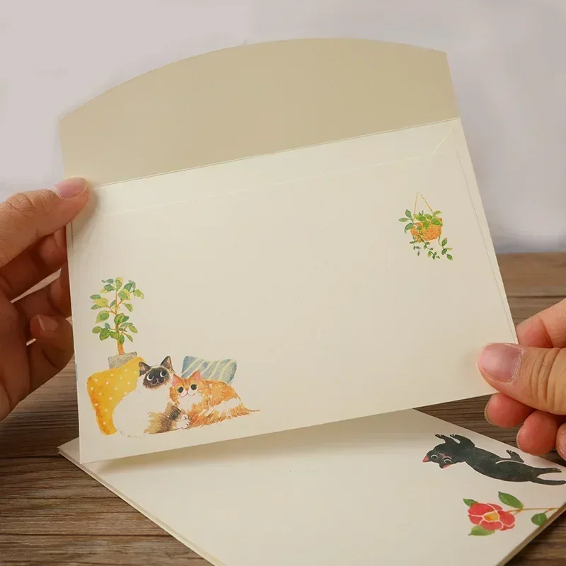 10pcs/set Cartoon Cat Envelopes for Letter Pads Cute Paper Envelope DIY Gift Wrap Wedding Party Invitation Card CoverStationery kraft paper envelopes,mailing envelopes,mini envelopes,gift card envelopes