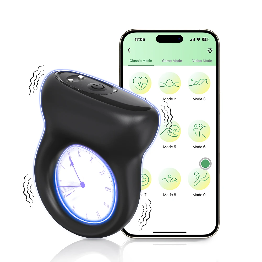 APP Control Male Penis Cock Rings Vibrator Delay Ejaculation Vibrator Men Enlarger Cockring Masturbator Sex Toys for Adults