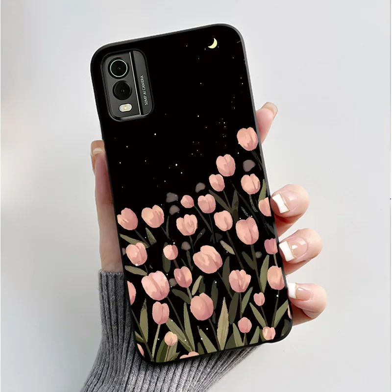 Black Soft Silicone TPU Luxury Fashion Flower Butterfly Phone Case