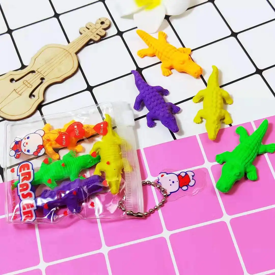 4pcs/Pack Cute Cartoon Animal Eraser Kids School Correction