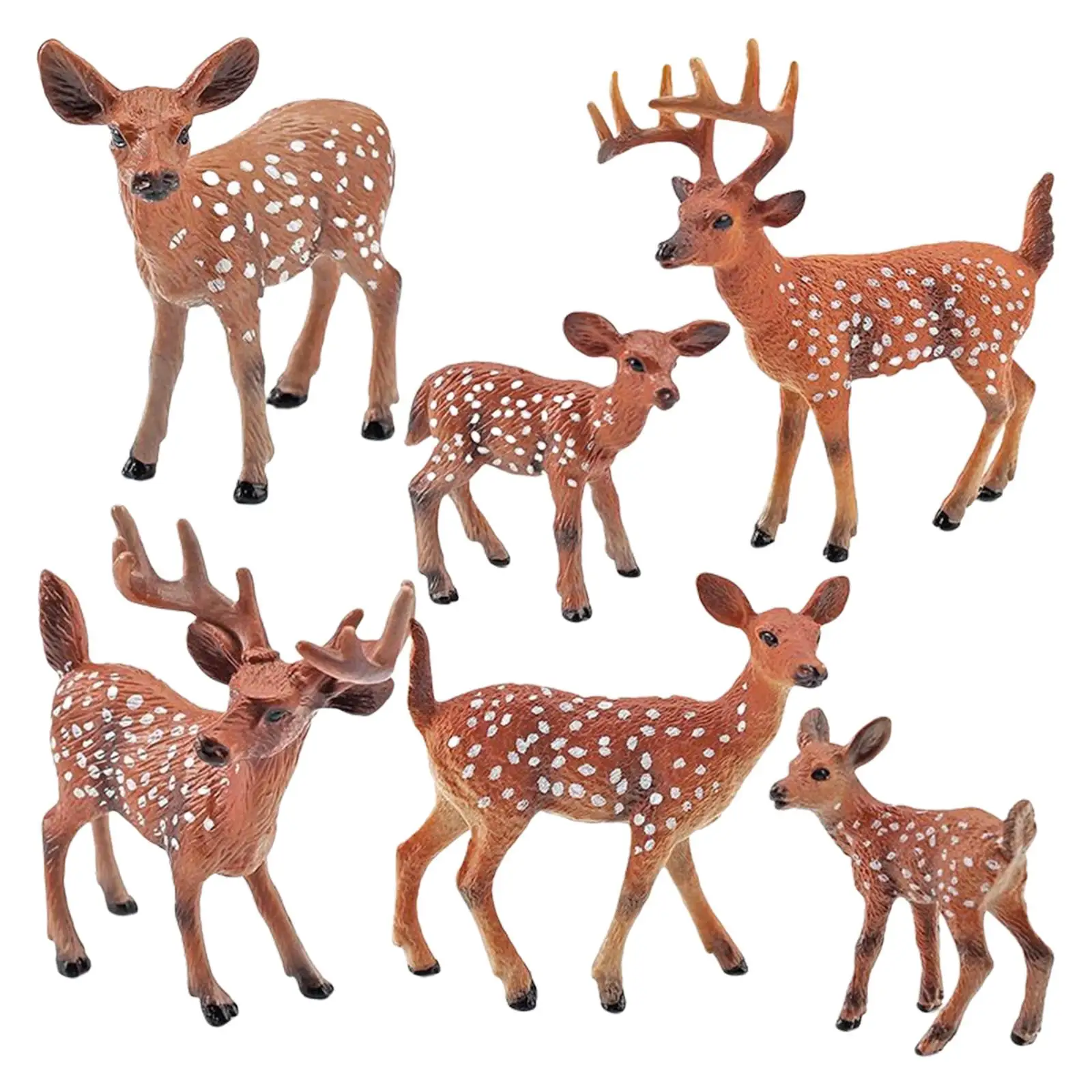6 Pieces Animal Reindeer Model Figures Plastic for Teaching Prop