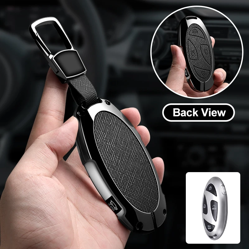 Premium 5-Button Car Key Case Cover with Keychain Accessories