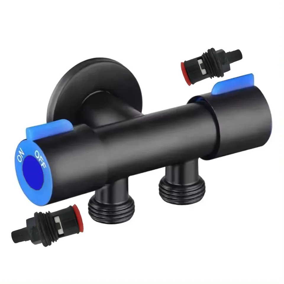 1 Inlet 2 Outlet Dual Control Handle Stainless Steel Angle Valve Suitable Low Floors below 5th Floor