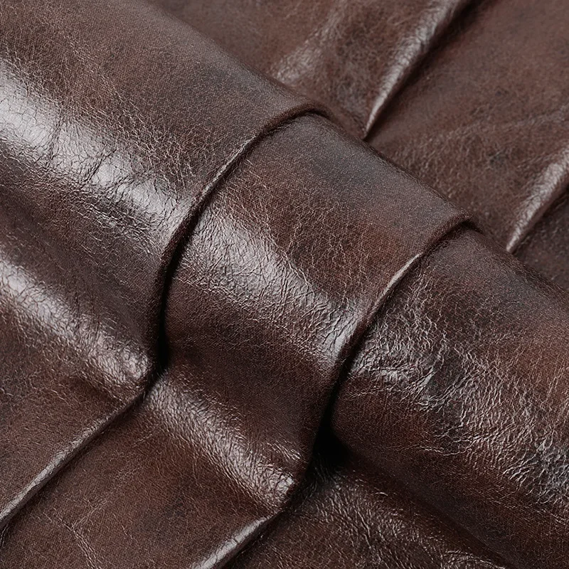 Leather Skirt Fabric Vintage Wrinkle Texture Artificial Leather High-End Feelings Clothing Post-Apocalyptic Style Skins