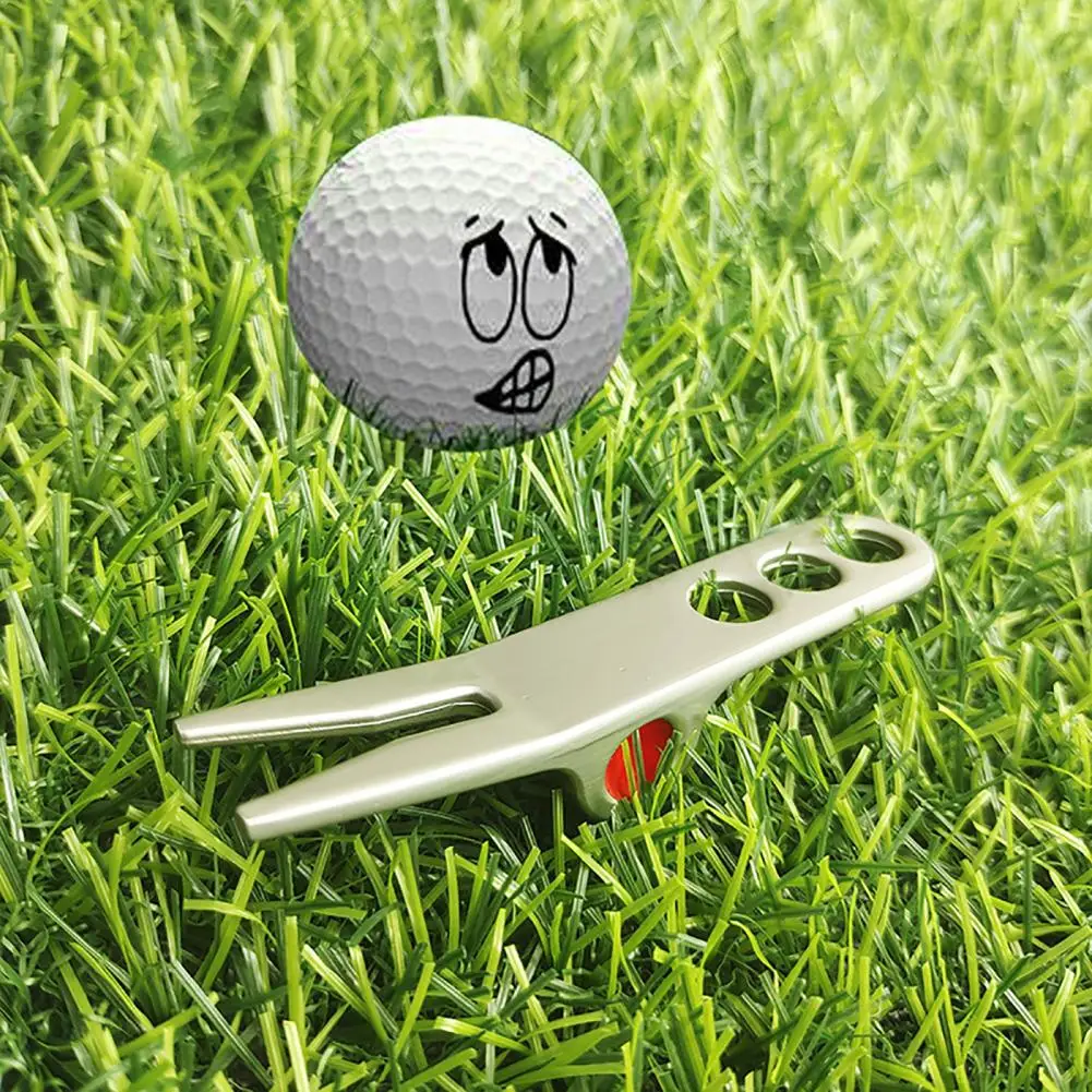 

Reusable Golf Ball Fork Stainless Ball Marker Golf Divot Marker Excellent Pitch Cleaner Golf Pitchfork Golfs Tool