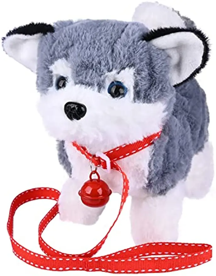 18CM Electric Simulation Puppy Plush Toys Interactive Dog Robot Walking Barking Tail Wagging Toy for Kids Birthday Xmas Gift electronic pet toy robot dog toy plush puppy toy