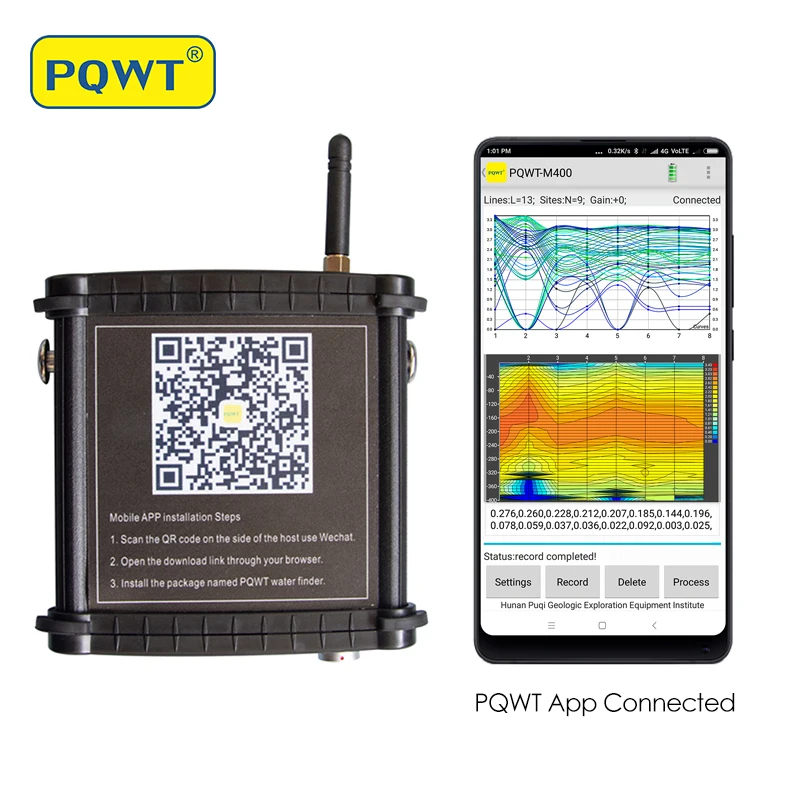 

PQWT M400 China groundwater detection device mobile underground water detector price water finder underground long range
